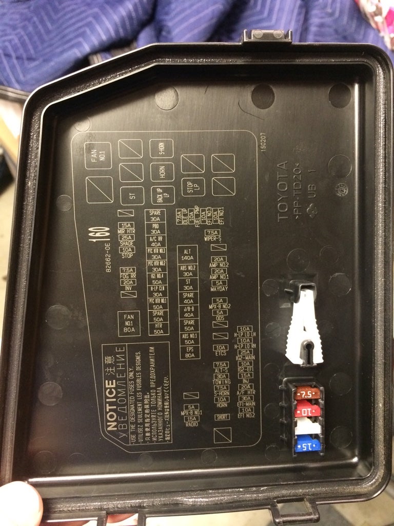 AC power outlet fuse on 2016 HL Toyota Nation Forum