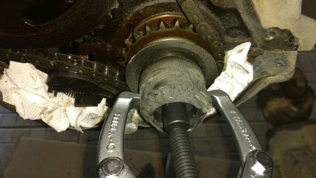Harmonic Balancer broken with piece still stuck to crank. Jeep