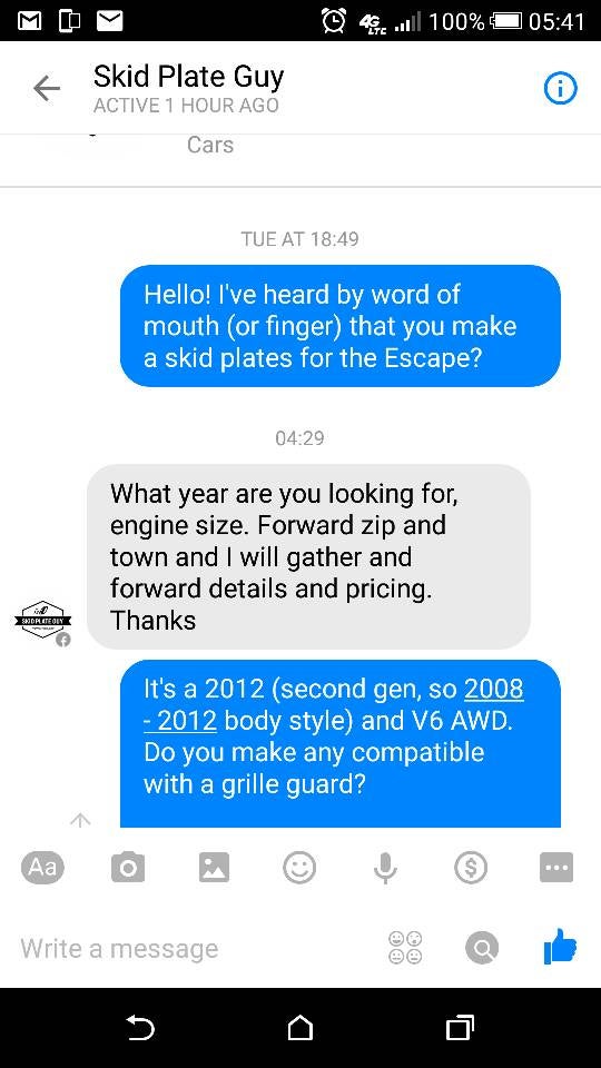 Skid Plate (Guy) Ford Escape Automobiles Forum