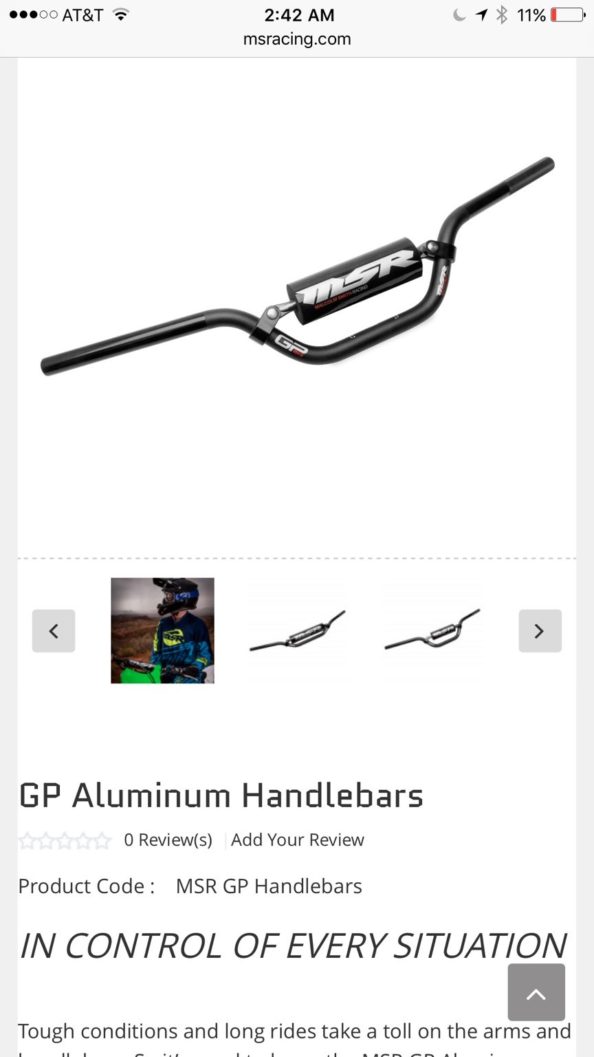 Pro taper handlebars se atv bars TW200 Forum