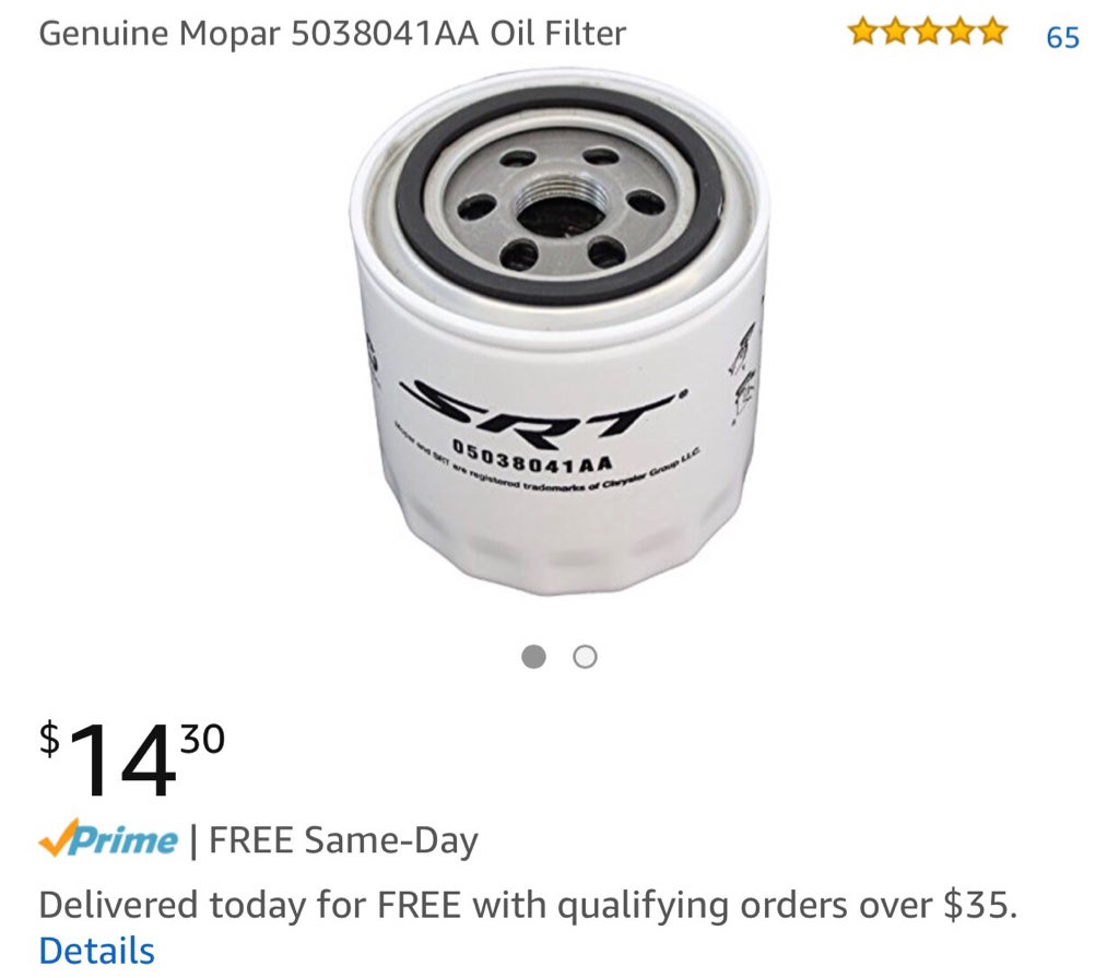 What oil filter do you use? SRT Hellcat Forum