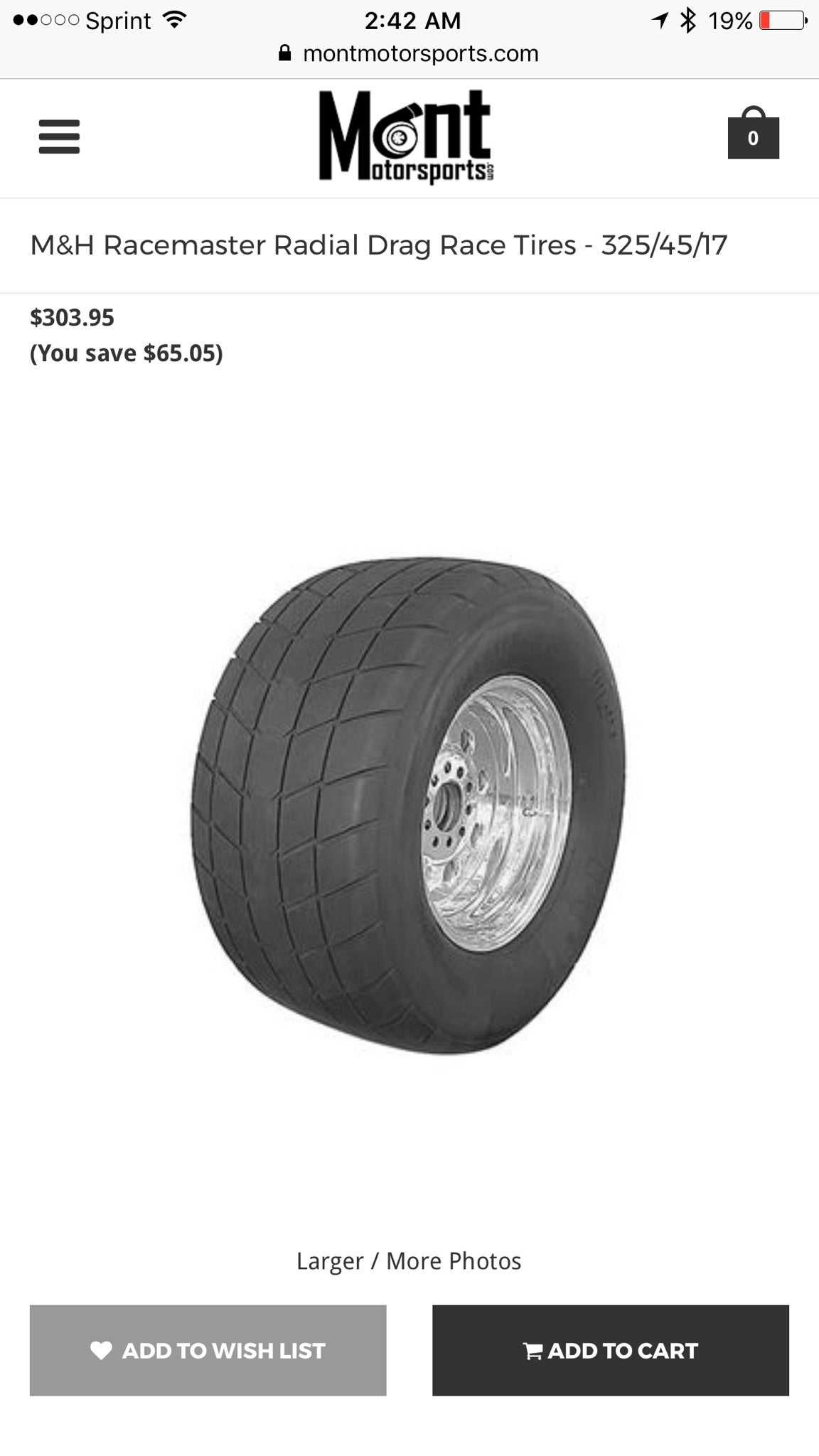 M&H 325/45/17 Drag Radials SRT Hellcat Forum