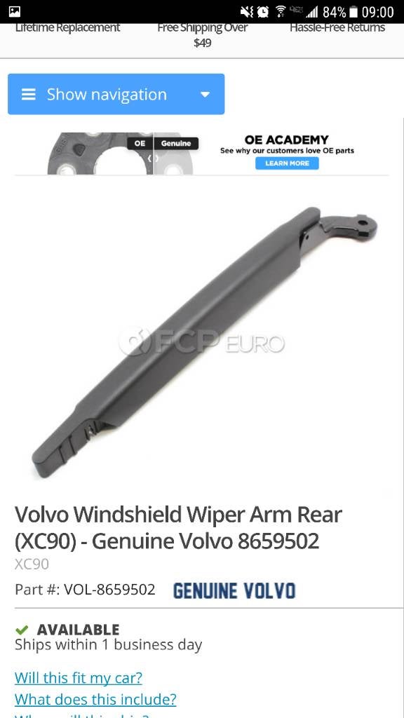 Rear Wiper Arm Conundrum | SwedeSpeed - Volvo Performance Forum