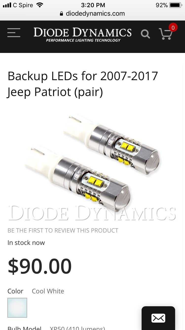 D15 Lighting 921 LED Reverse Light Bulbs – 1600LM Total, 6000K White, Jeep Patriot 2007-2016