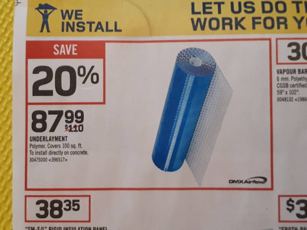 Questions on basement floor underlayment DMX Airflow? AVS Forum