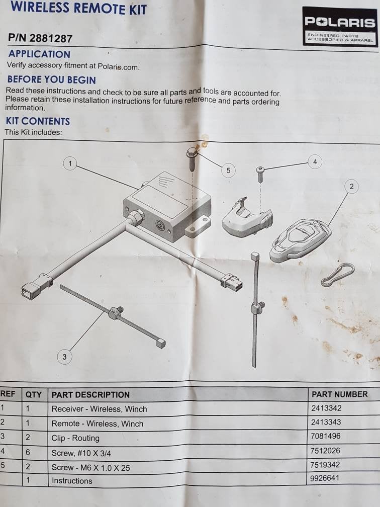 Pure Polaris wireless winch control Polaris General Forum