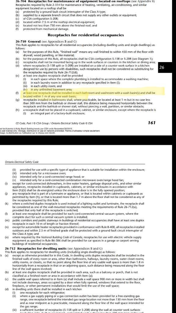 CEC Does this bathroom receptacle need afci? Electrician Talk