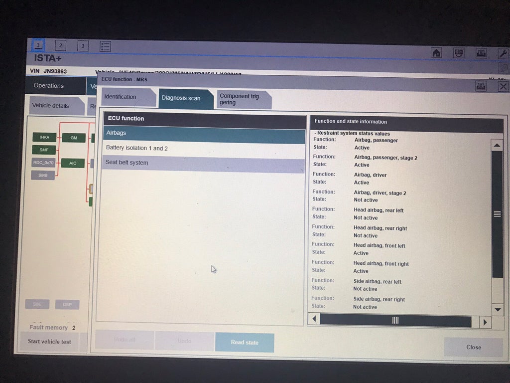 Airbag module or BPT bad? Airbag light on after dead battery start