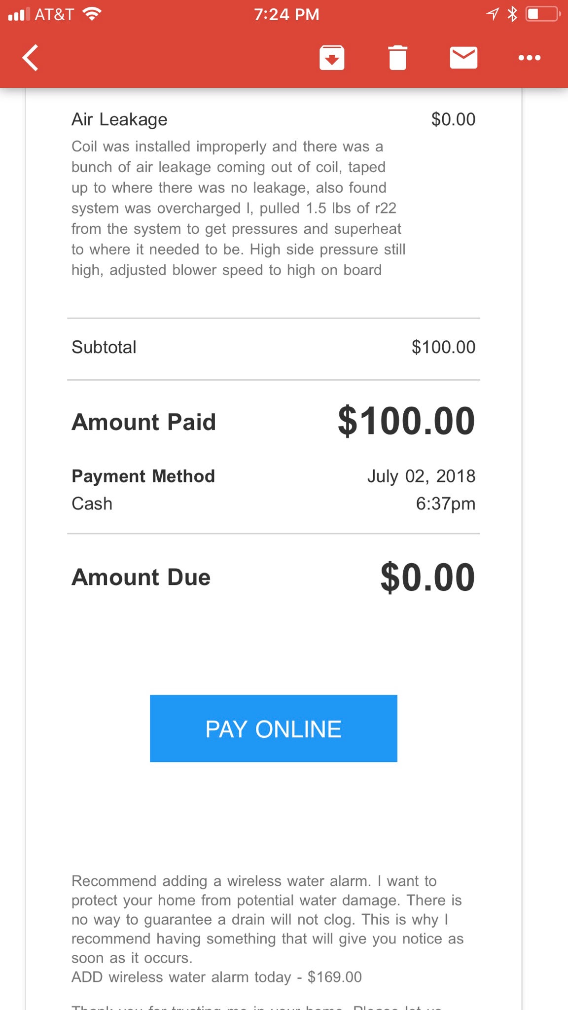 Too big evaporator coil