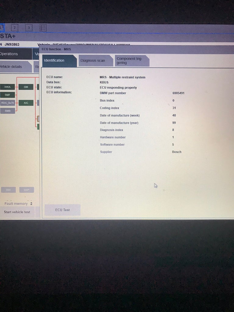 Airbag module or BPT bad? Airbag light on after dead battery start