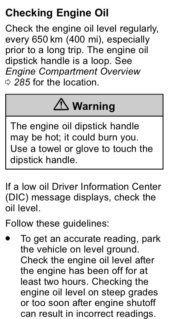 Oil change/dipstick level Chevy Colorado & GMC Canyon