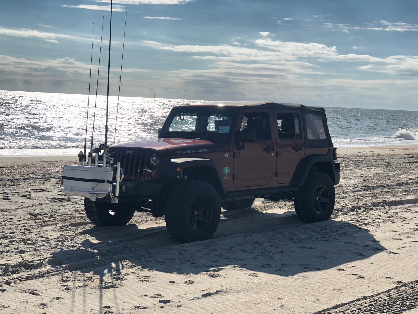front bumper fishing rod holder Angler's Fish-N-Mate Grumpys Tackle Mount to a 2 receiver hitch. Anglers Aluminum Bumper Mount 6-Rod