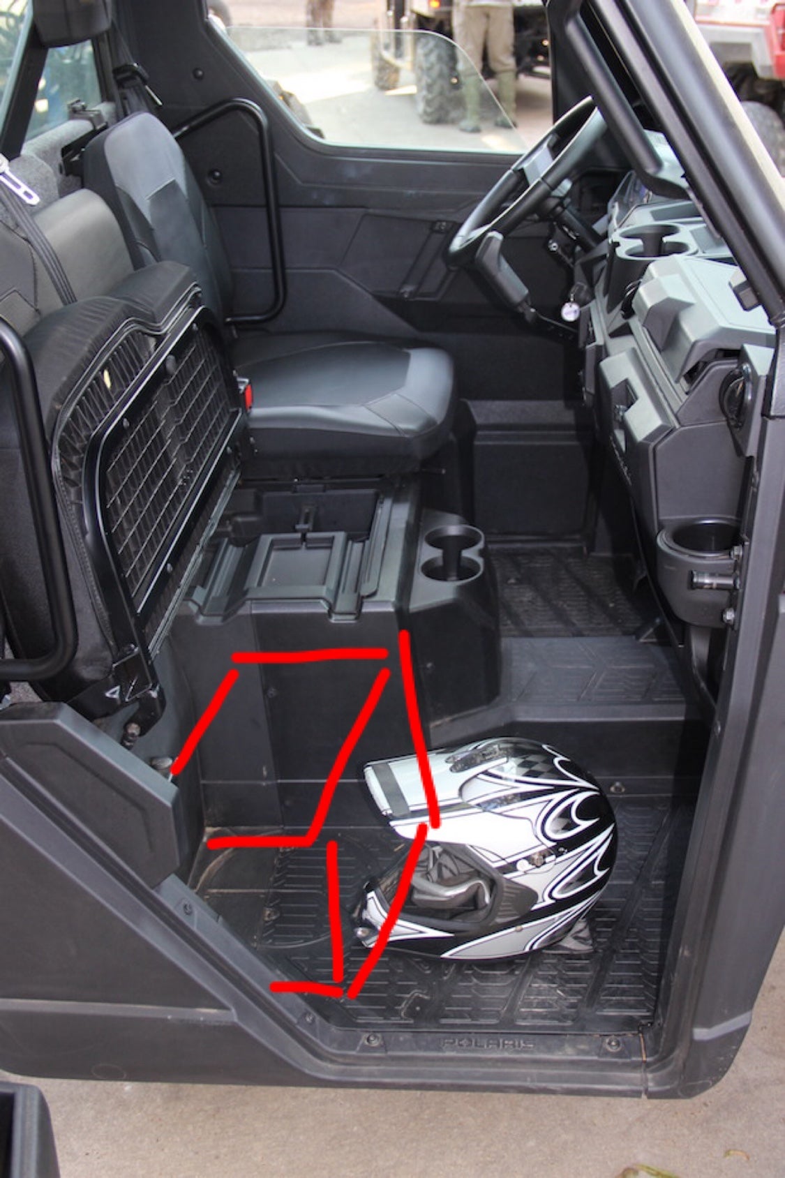 Under Passenger seat storage PRC Polaris Ranger Club
