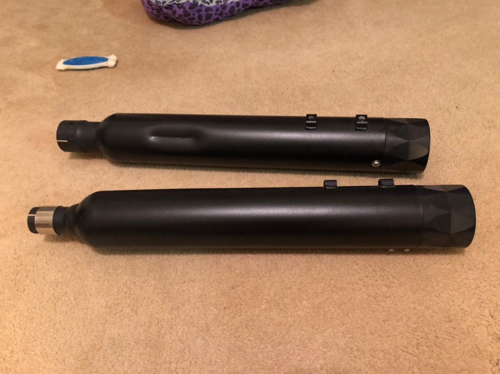 Black TAB performance slipons with Zombie Baffles Road Glide