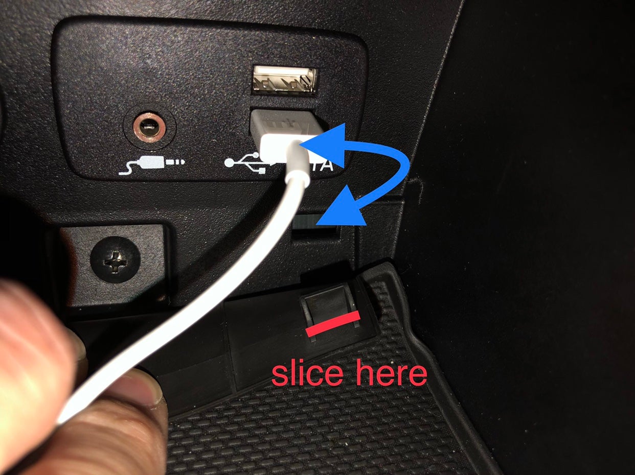 Suggestions for running CarPlay usb cable into center console? Subaru