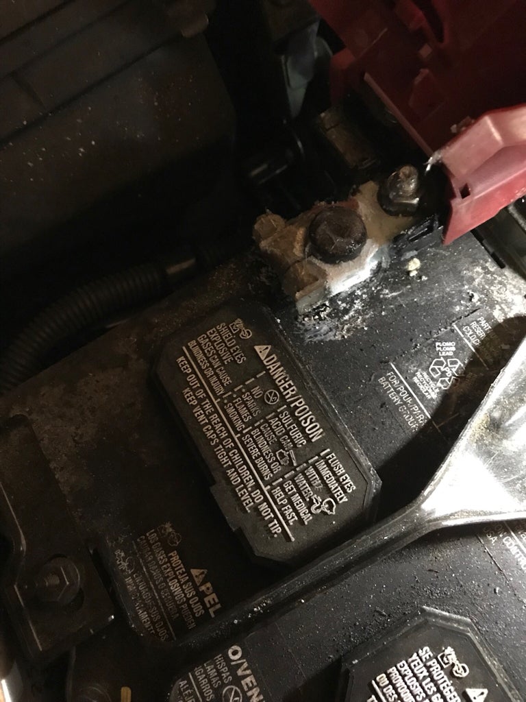 white powdery corrosion around battery terminals Nissan Murano Forum