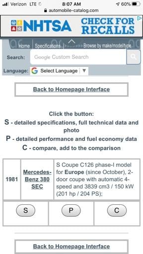 Why did the 560sel engine produce more horsepower than the 560sl engine ...