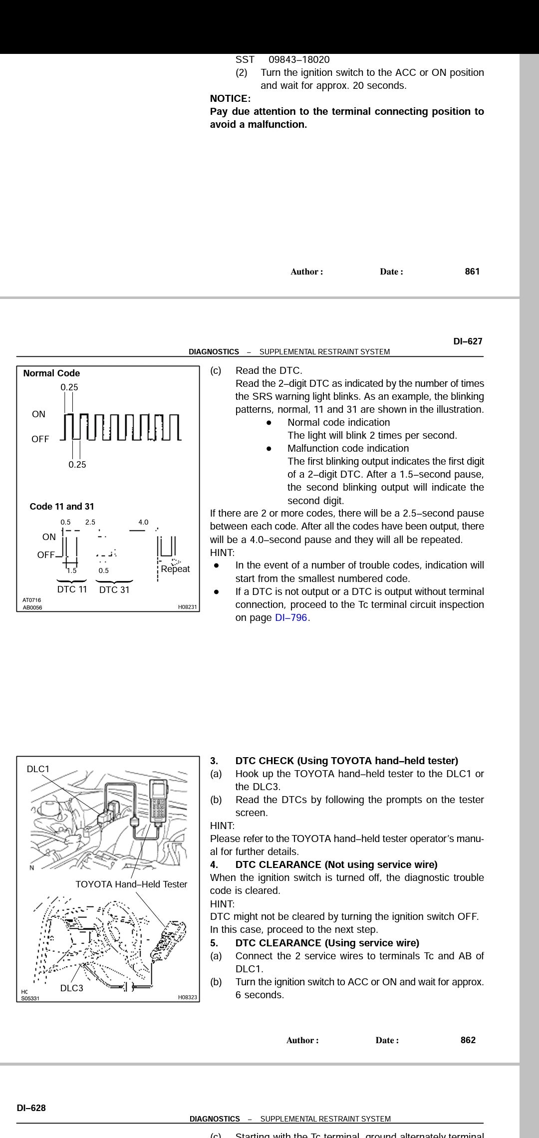 Air bag diagnostic code help Toyota Nation Forum