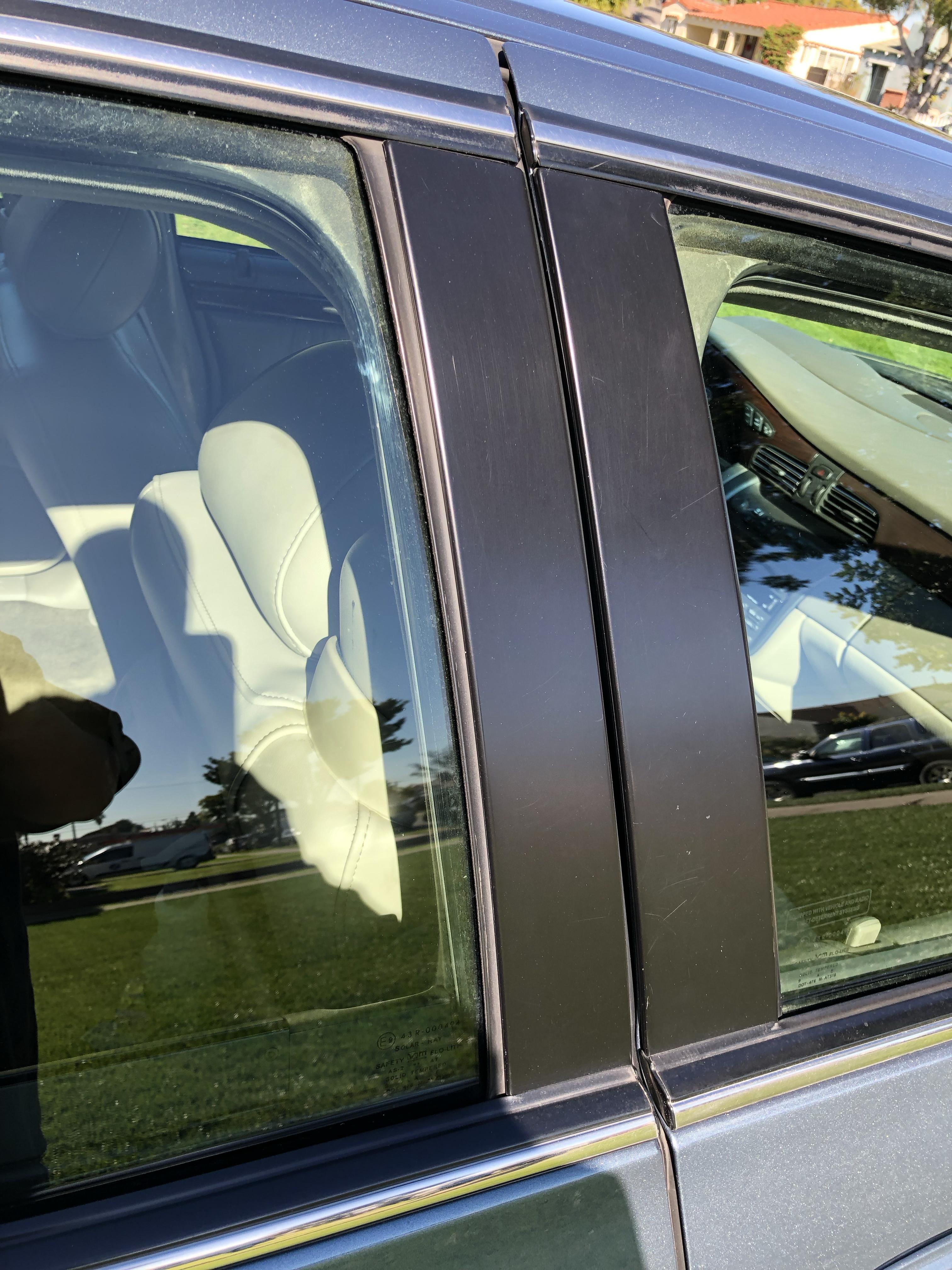 thumbnail image 2 of Chrome Stainless Steel Pillar Posts Trim Kit For Cadillac DTS 2006-2011 - 6-Piece Set With 3M Tape - Made In USA 2 of 5