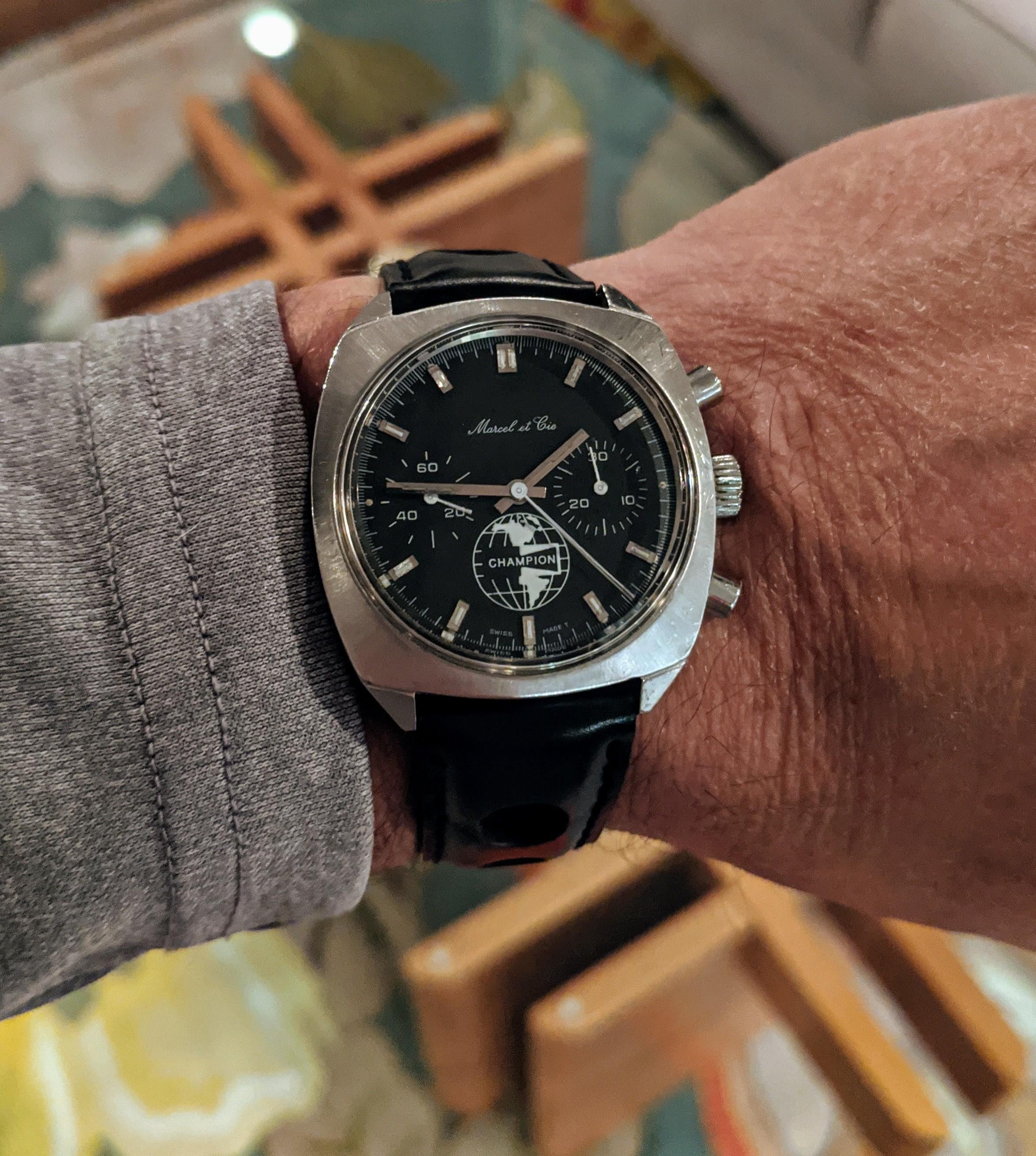 Montre Chronographe Sandoz Vintage "Camaro" Des Années 60 - Mouvement Valjoux 7733