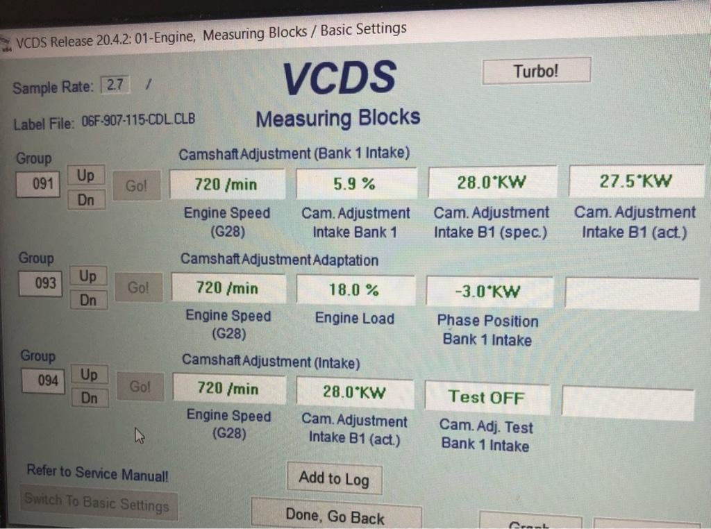 Camshaft Adjustment VCDS (2L TFSI BWA EA113) Audi TT Forum