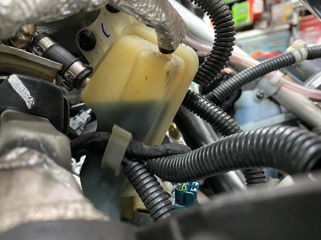 Turbo oil drain catch can full SkiDoo Snowmobiles Forum