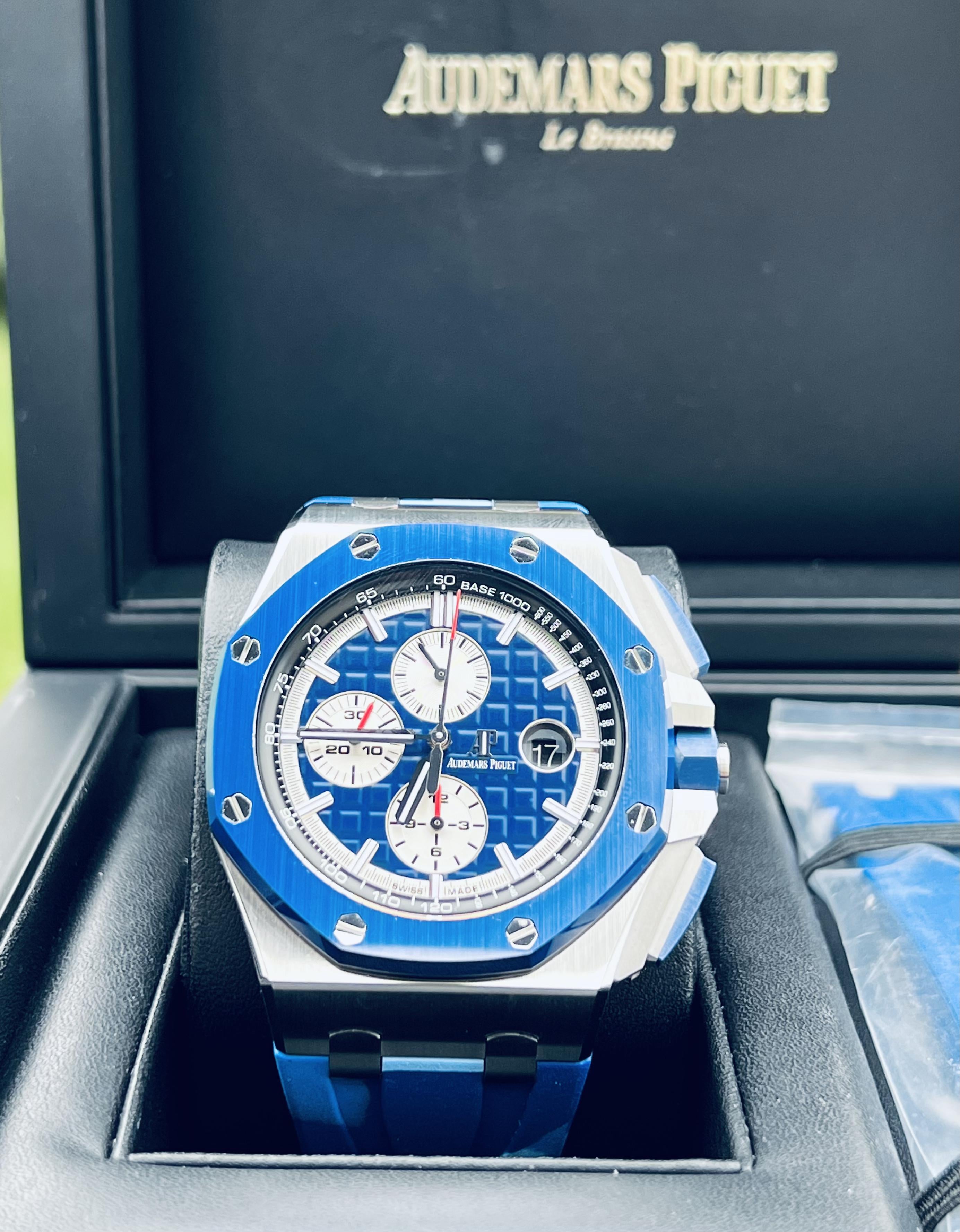 royal oak offshore chronograph blue camouflage