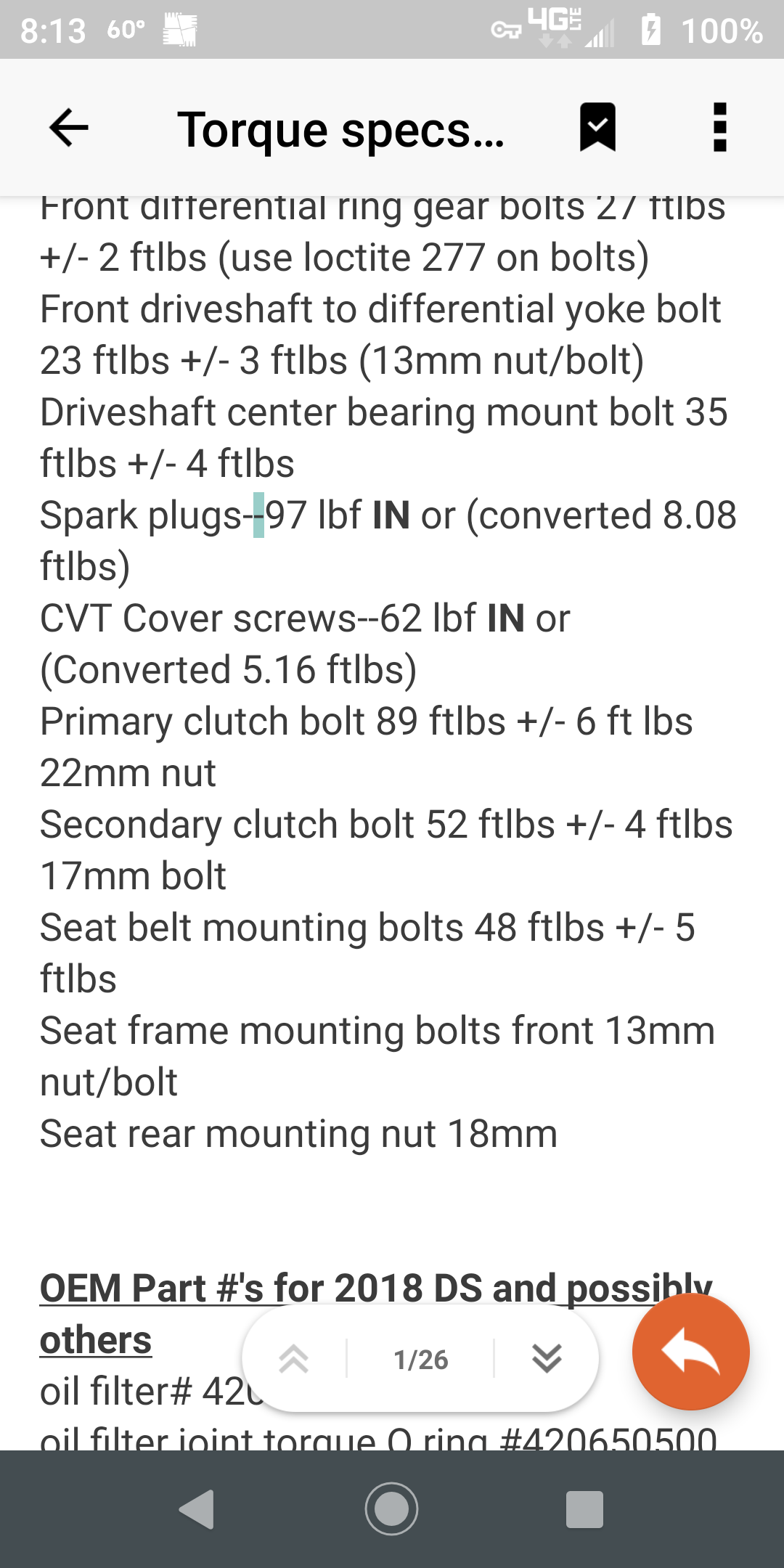 Primary and Secondary main bolt torque CanAm Maverick Forum
