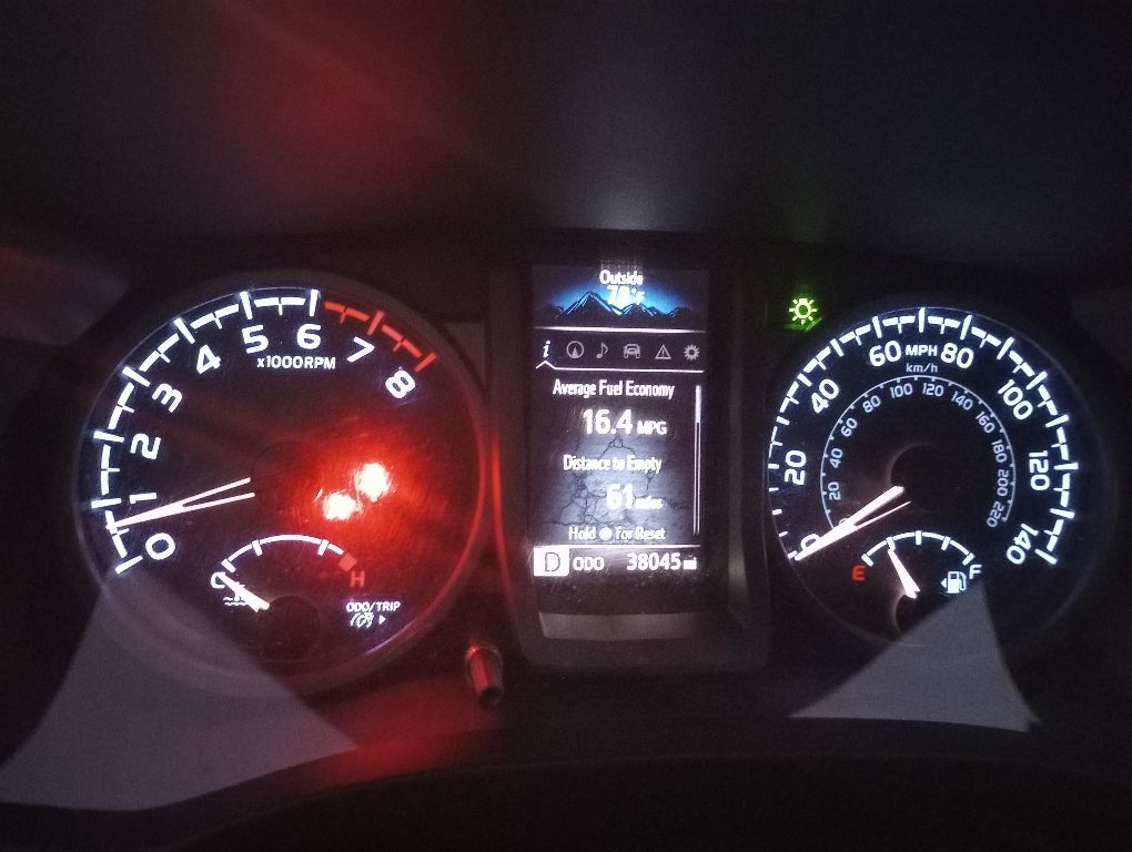 seat belt light, air bag light and passenger air bag off Toyota