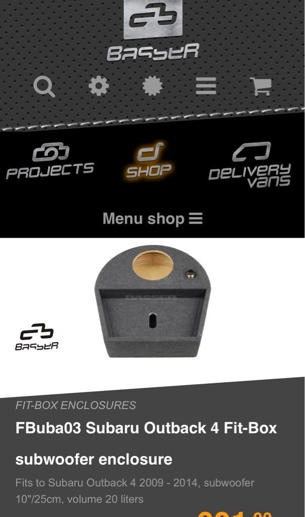 Bayser “Fitbox” Spare Tire Well Subwoofer Enclosure Subaru Outback Forums