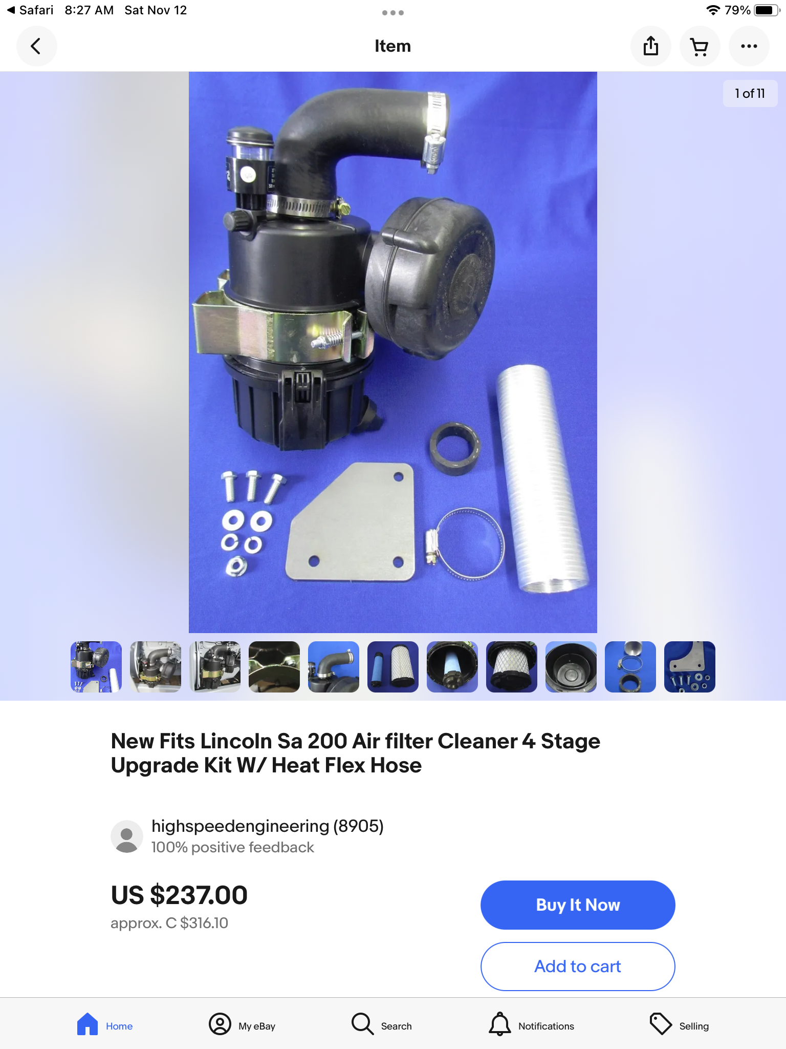 Wanted oil bath air filter, lincoln sa 200