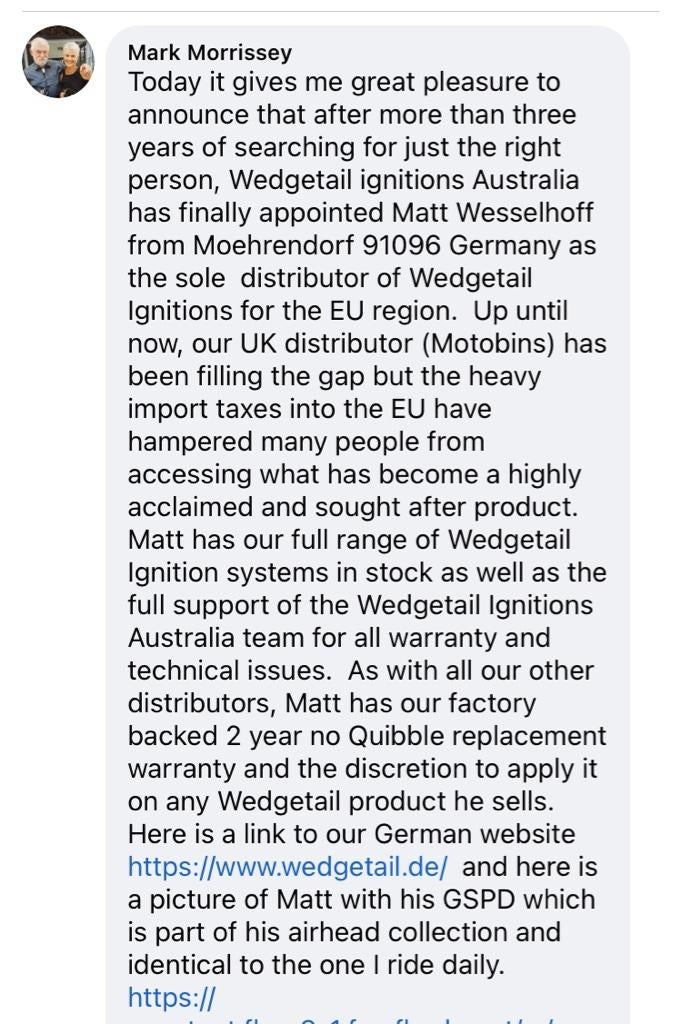 Wedgetail ignition system Page 22 Adventure Rider